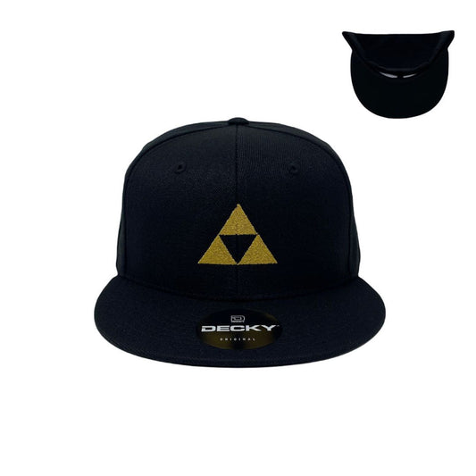 Triforce Snapback Hat All Black