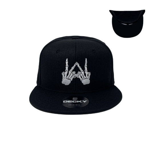 Westside Bones Snapback Hat All Black