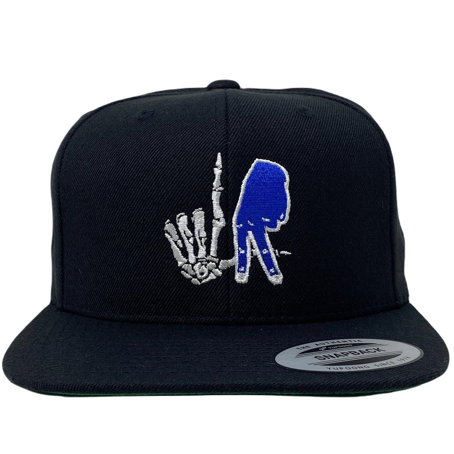 Los Angeles Bone Blue Hand Snapback Hat