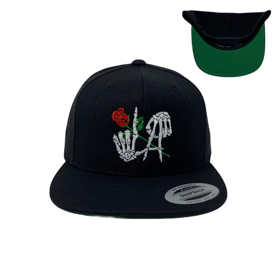 Los Angeles Bone Rose Snapback Hat