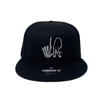 Los Angeles Bone Black Hand Snapback Hat All Black