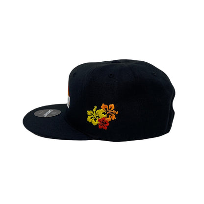 Hawaii Rainbow Snapback Hat All Black