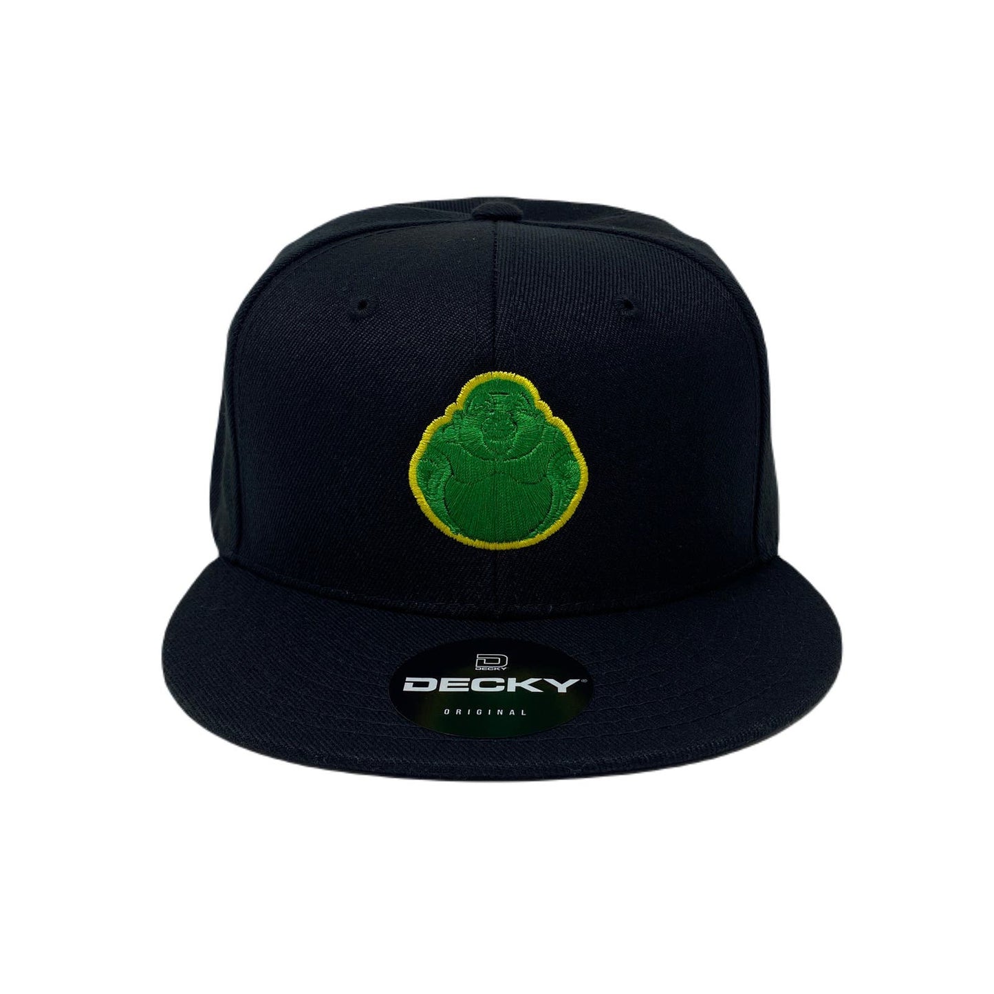 Buddha Green Snapback Hat All Black