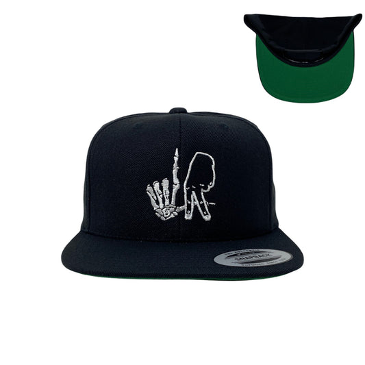 Los Angeles Bone Black Hand Snapback Hat