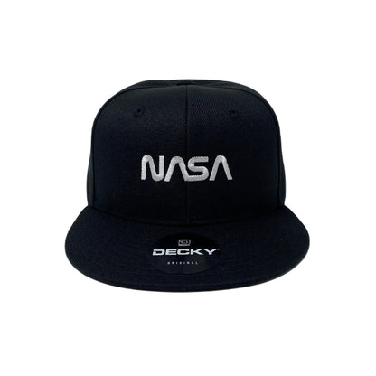 Space White Snapback Hat All Black