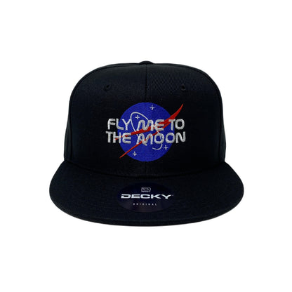 Fly Me To The Moon Snapback Hat All Black