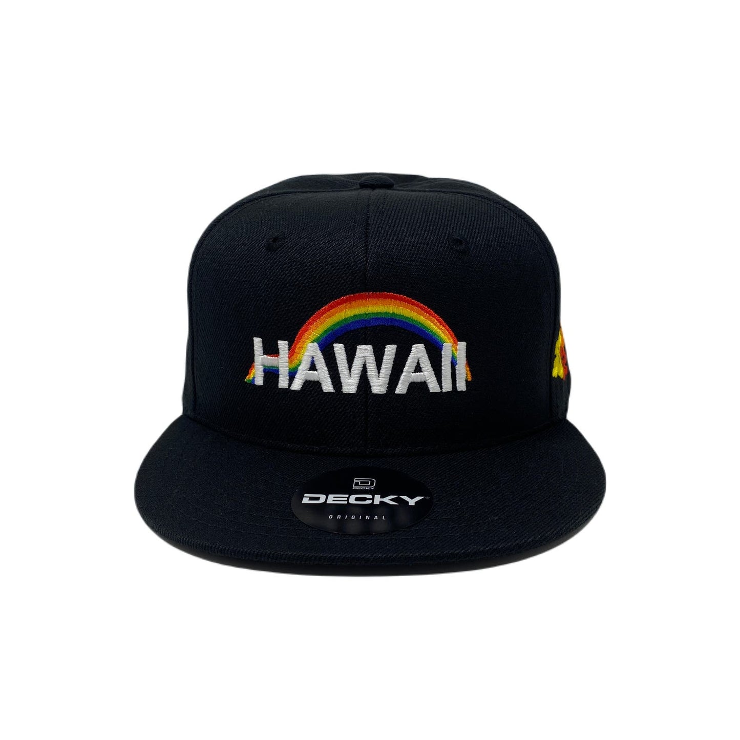 Hawaii Rainbow Snapback Hat All Black