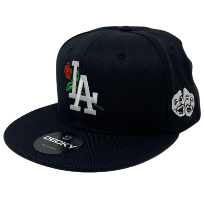 Los Angeles LA Laugh Now Cry Later WHT Masks Snapback Hat