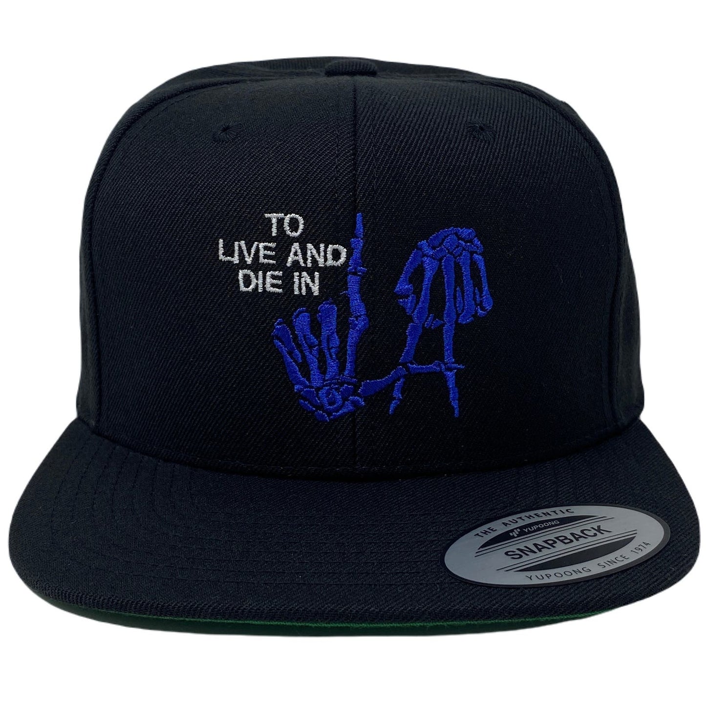 To Live And Die In LA White/Blue Snapback Hat