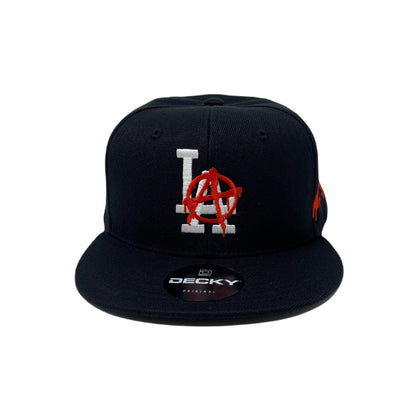 Los Angeles LA Anarchy Bloody Hands Snapback Hat All Black