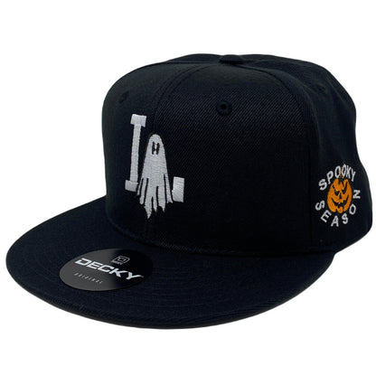 Los Angeles LA Ghost Halloween Snapback Hat All Black