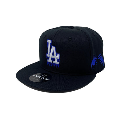 Los Angeles LA Drip (Blue) Bloody Hands Snapback Hat