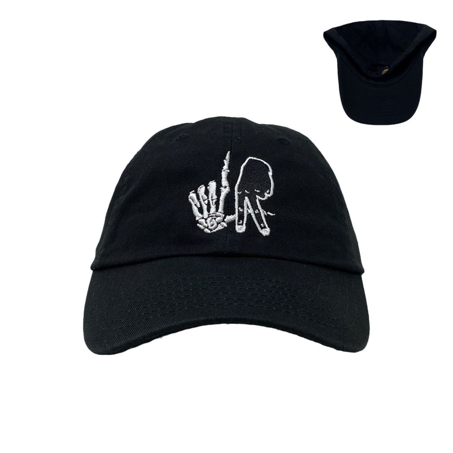 Los Angeles Bone Black Hand Dad Hat