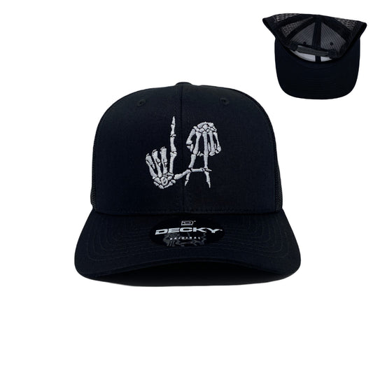 Los Angeles Bones Trucker Hat in Black